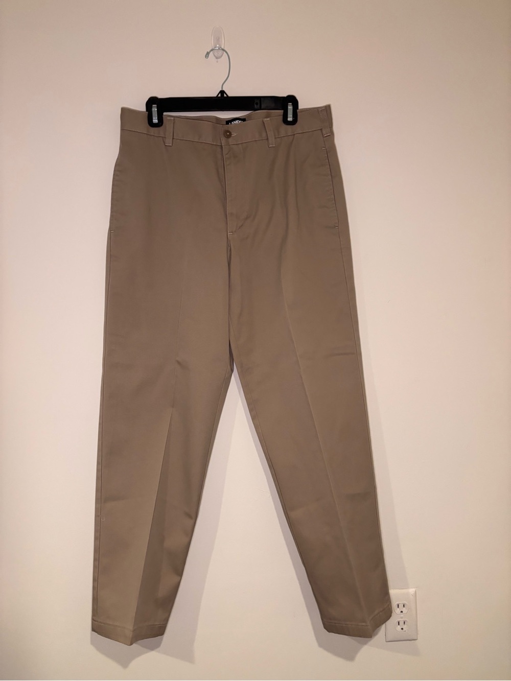 Lands End Men's Tan Chino Pants - Classic Straight Fit 33x29